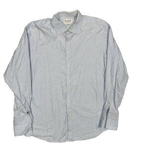 Thomas Pink Dress Shirt Check Textured Classic Fit French Cuffs Cotton 18.5 XXL